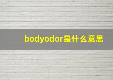 bodyodor是什么意思