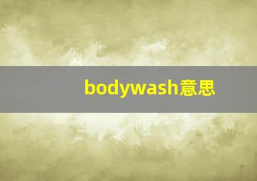 bodywash意思