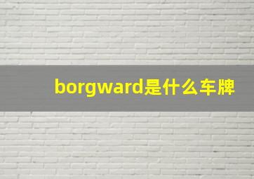 borgward是什么车牌