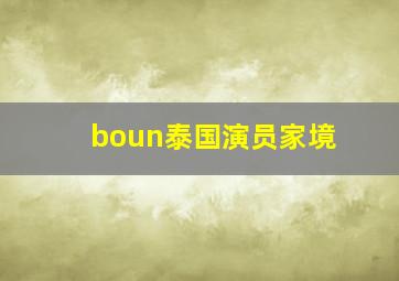 boun泰国演员家境