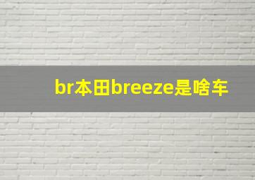 br本田breeze是啥车