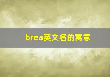 brea英文名的寓意