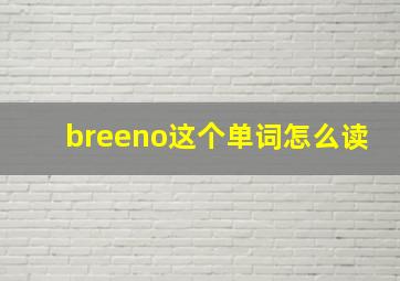 breeno这个单词怎么读