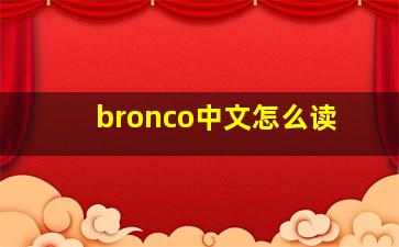 bronco中文怎么读