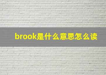 brook是什么意思怎么读