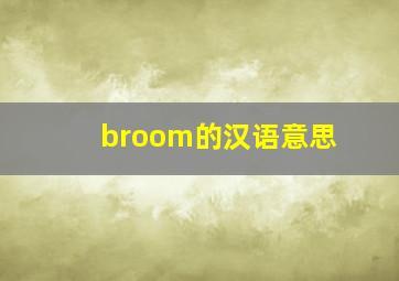 broom的汉语意思