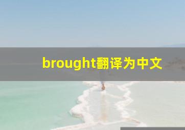 brought翻译为中文