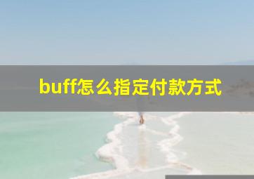 buff怎么指定付款方式