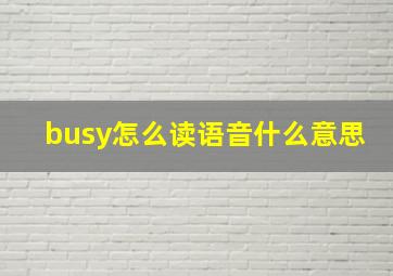 busy怎么读语音什么意思