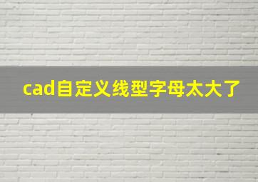 cad自定义线型字母太大了