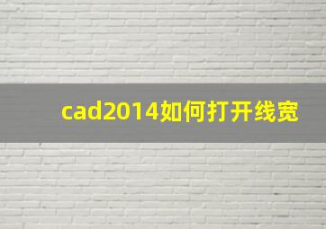 cad2014如何打开线宽