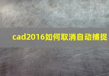 cad2016如何取消自动捕捉