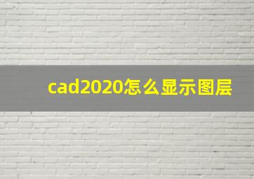 cad2020怎么显示图层