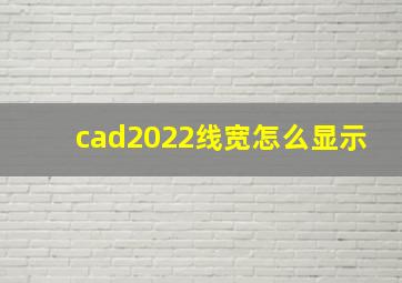 cad2022线宽怎么显示