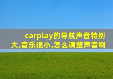 carplay的导航声音特别大,音乐很小,怎么调整声音啊