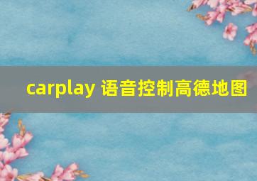 carplay 语音控制高德地图