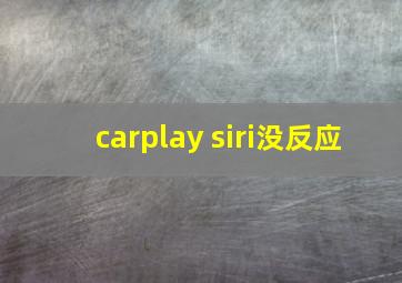 carplay siri没反应