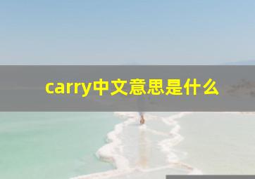 carry中文意思是什么