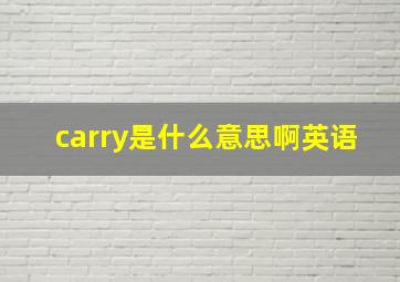 carry是什么意思啊英语