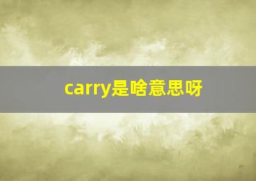 carry是啥意思呀