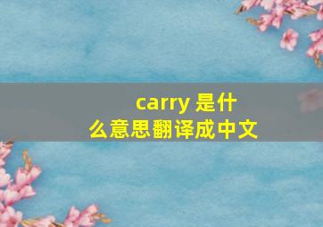 carry 是什么意思翻译成中文