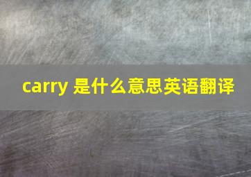 carry 是什么意思英语翻译