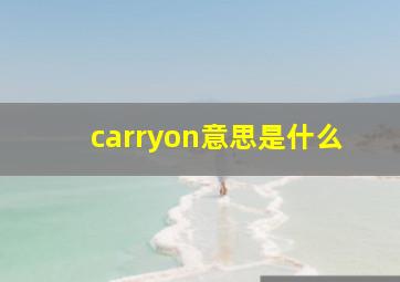 carryon意思是什么