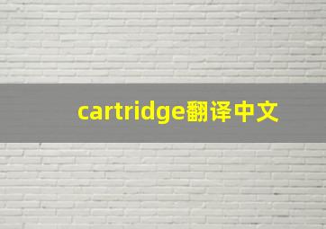 cartridge翻译中文