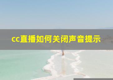 cc直播如何关闭声音提示