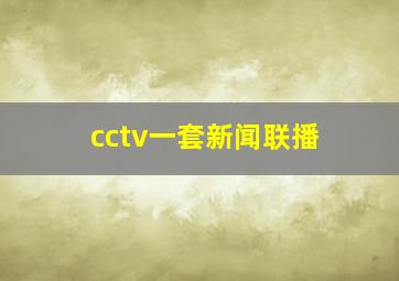 cctv一套新闻联播