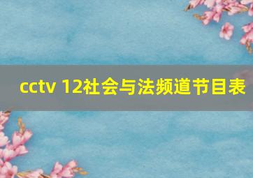 cctv 12社会与法频道节目表