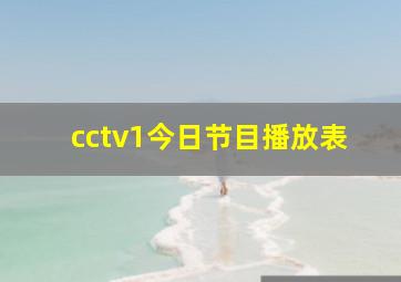 cctv1今日节目播放表