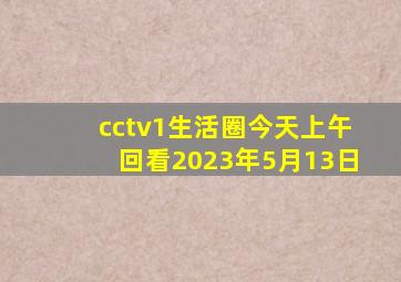 cctv1生活圈今天上午回看2023年5月13日