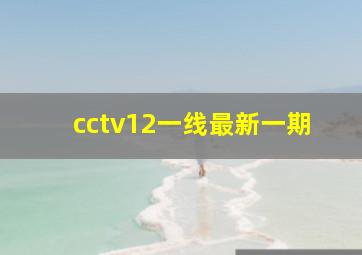 cctv12一线最新一期