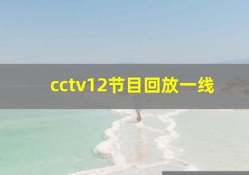 cctv12节目回放一线