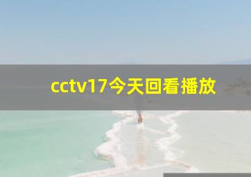 cctv17今天回看播放