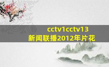 cctv1cctv13新闻联播2012年片花