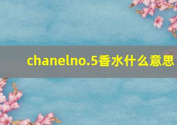 chanelno.5香水什么意思