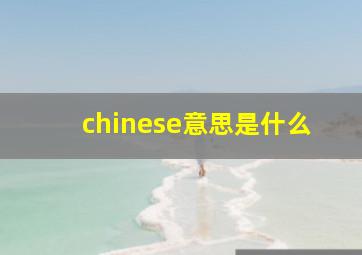 chinese意思是什么