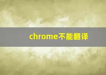 chrome不能翻译