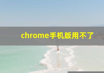 chrome手机版用不了