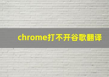 chrome打不开谷歌翻译