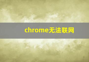 chrome无法联网