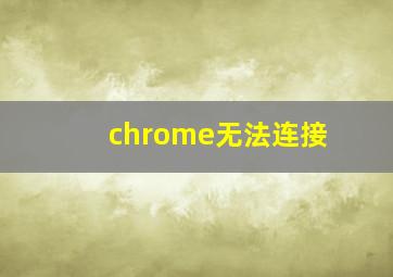 chrome无法连接