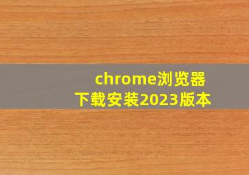 chrome浏览器下载安装2023版本