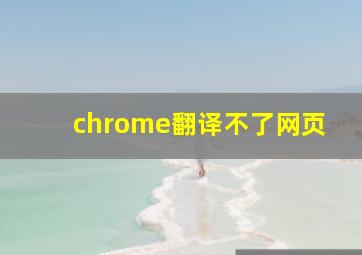 chrome翻译不了网页