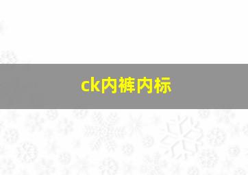 ck内裤内标