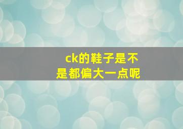 ck的鞋子是不是都偏大一点呢