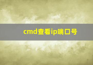 cmd查看ip端口号