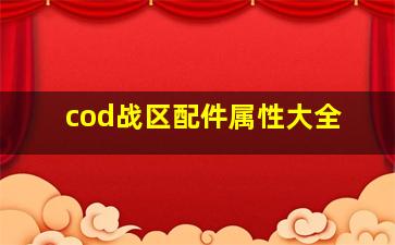 cod战区配件属性大全